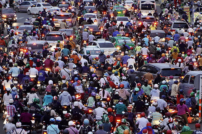 Traffic jam in Vietnam