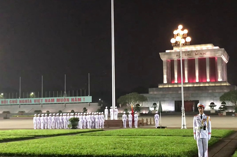 Flag Lowering Ceremony at Ho Chi Minh Mausoleum
