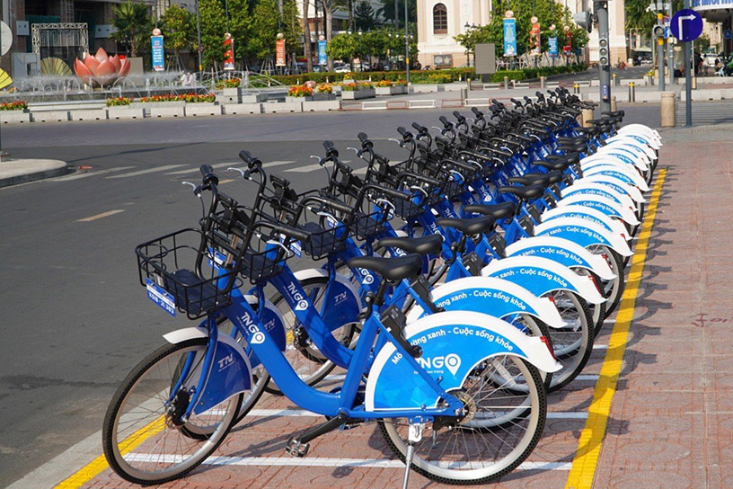 Rent a bike on Nguyen Hue walking street