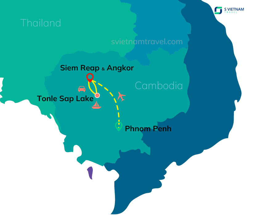 Tour map - Cambodia Highlights