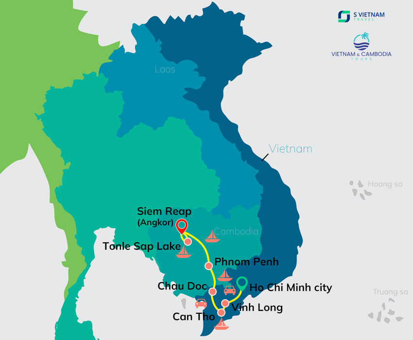 Tour map - Discover Mekong in Style